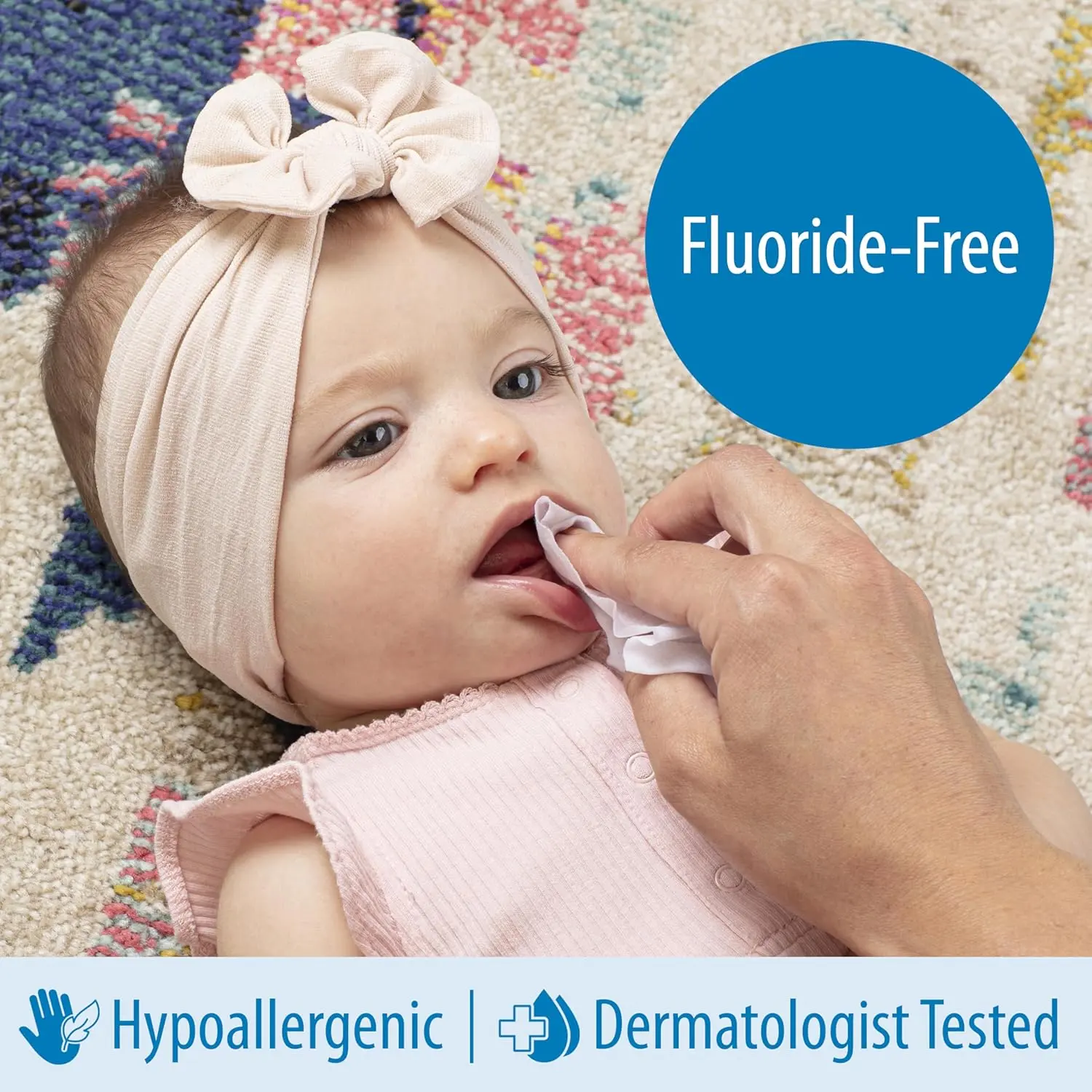 Dr. Brown's fluoride-free tooth and gum wipes in a 30-pack, safe to swallow and BPA-free.