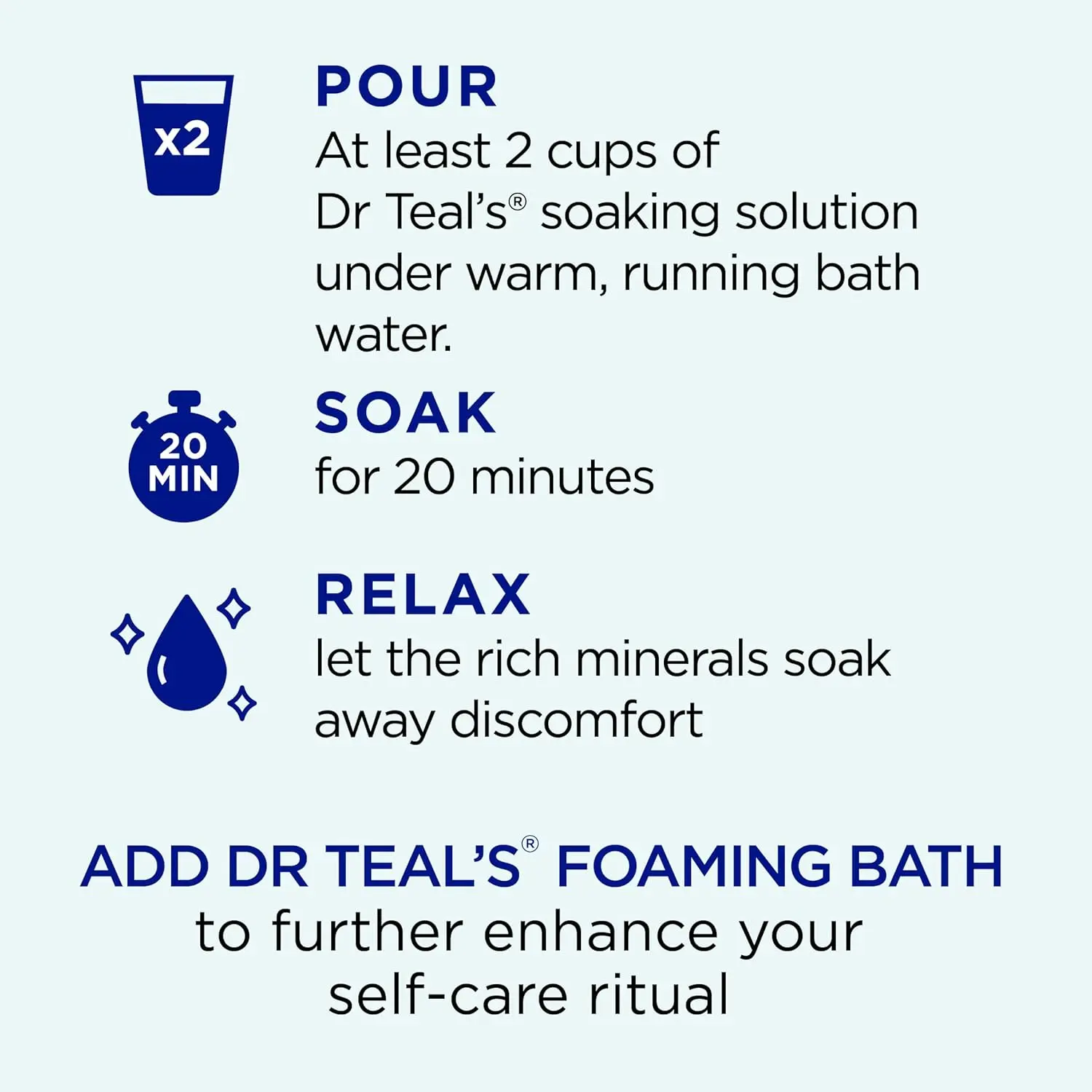 Dr Teal's Epsom Salt soak with arnica and menthol helps to relieve muscle aches and soreness with magnesium sulfate and eucalyptus essential oil for a relaxing bath.