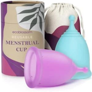 EcoBlossom menstrual cup kit offers a sustainable and leak-proof alternative to tampons and pads for up to 12 hours of comfortable, interruption-free period protection.