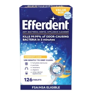 Efferdent Retainer Cleaner Tablets, Overnight Whitening