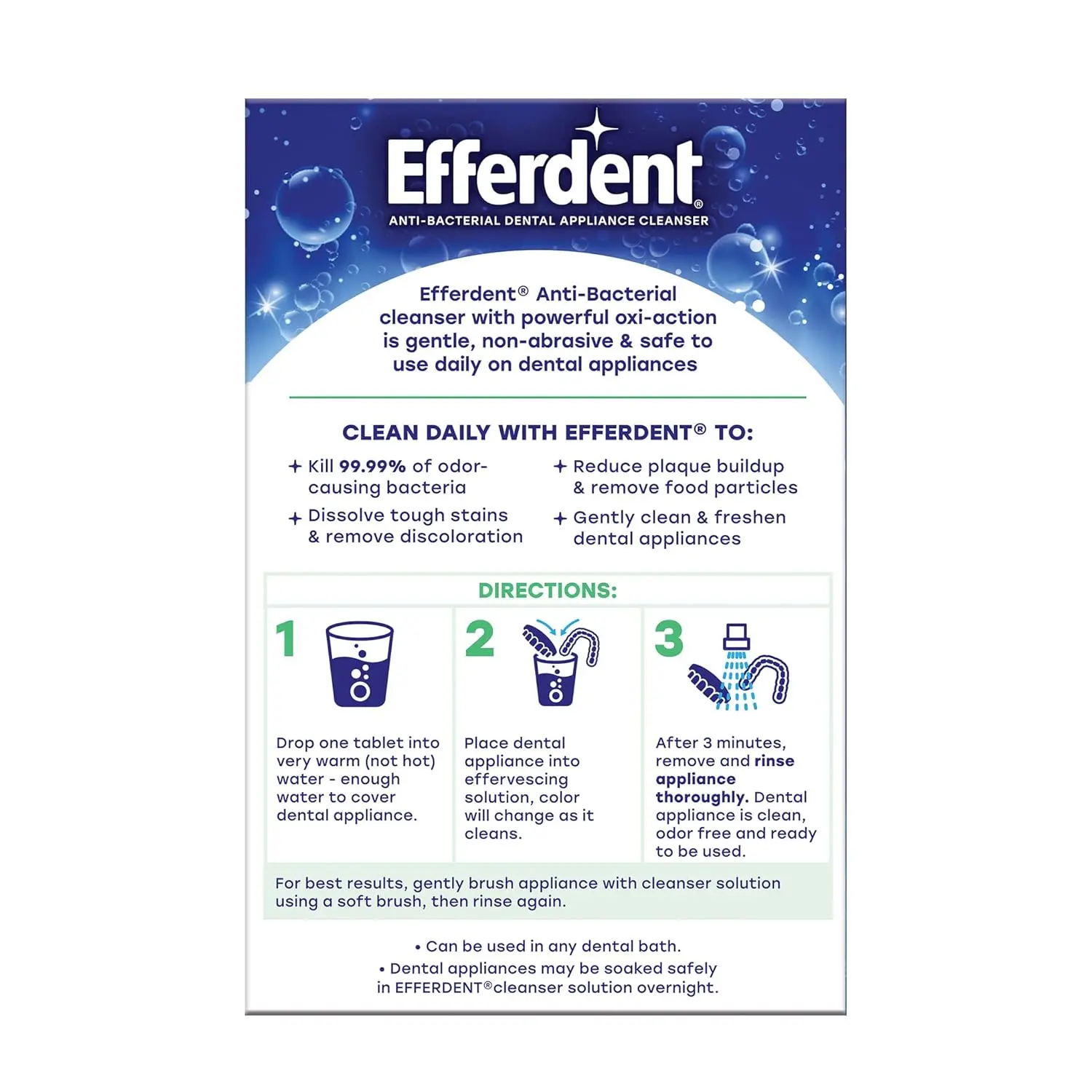 Efferdent Retainer Cleaner Tablets Minty Fresh 126 Count - Image 6