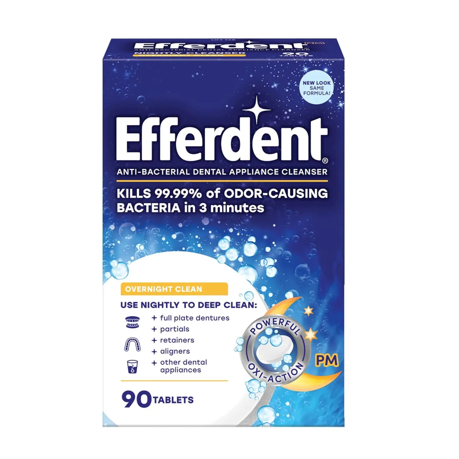 Efferdent Retainer Cleaner Tablets, Overnight Whitening - Image 7