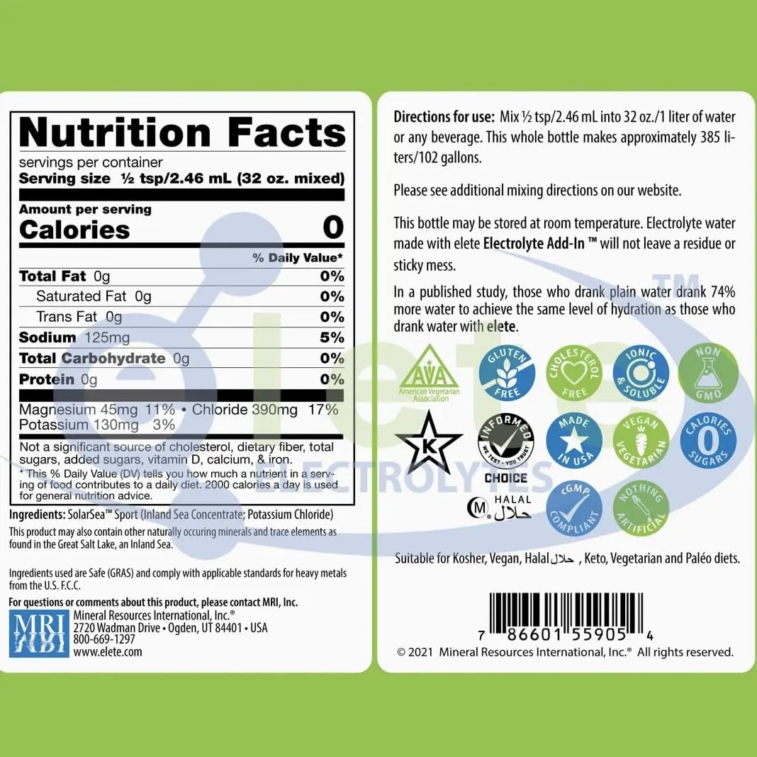 elete Electrolyte hydration drops offer a zero-calorie way to replenish electrolytes and boost hydration for improved athletic performance and cramp prevention.