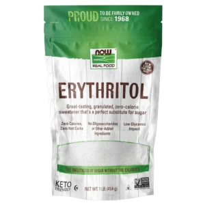 Now Foods Erythritol is a natural and pure sweetener, perfect for sugar-free recipes and keto diets.