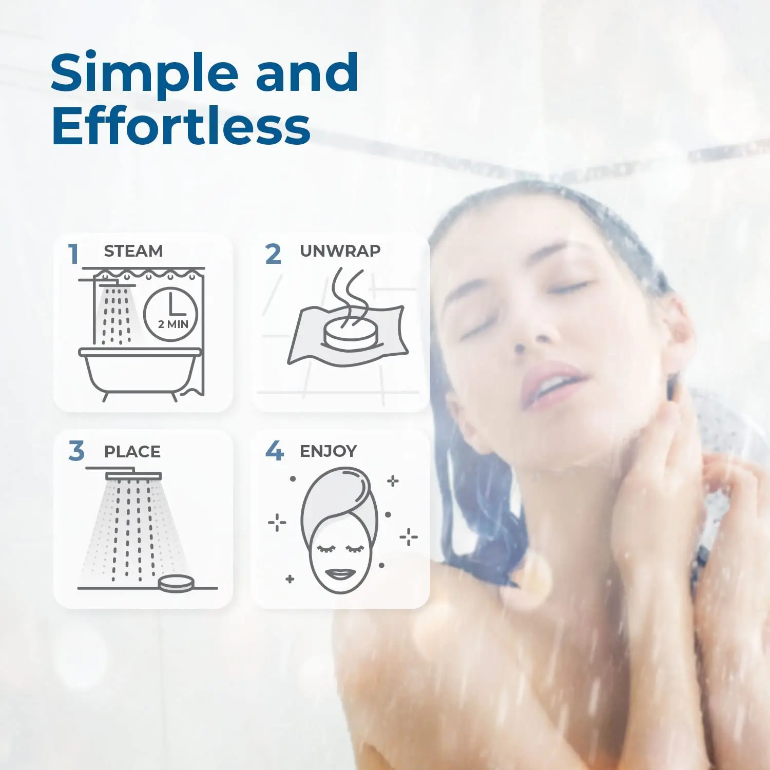 Rosca RO eucalyptus and mint shower steamers release aromatherapy fragrances, providing stress relief and relaxation in your shower.