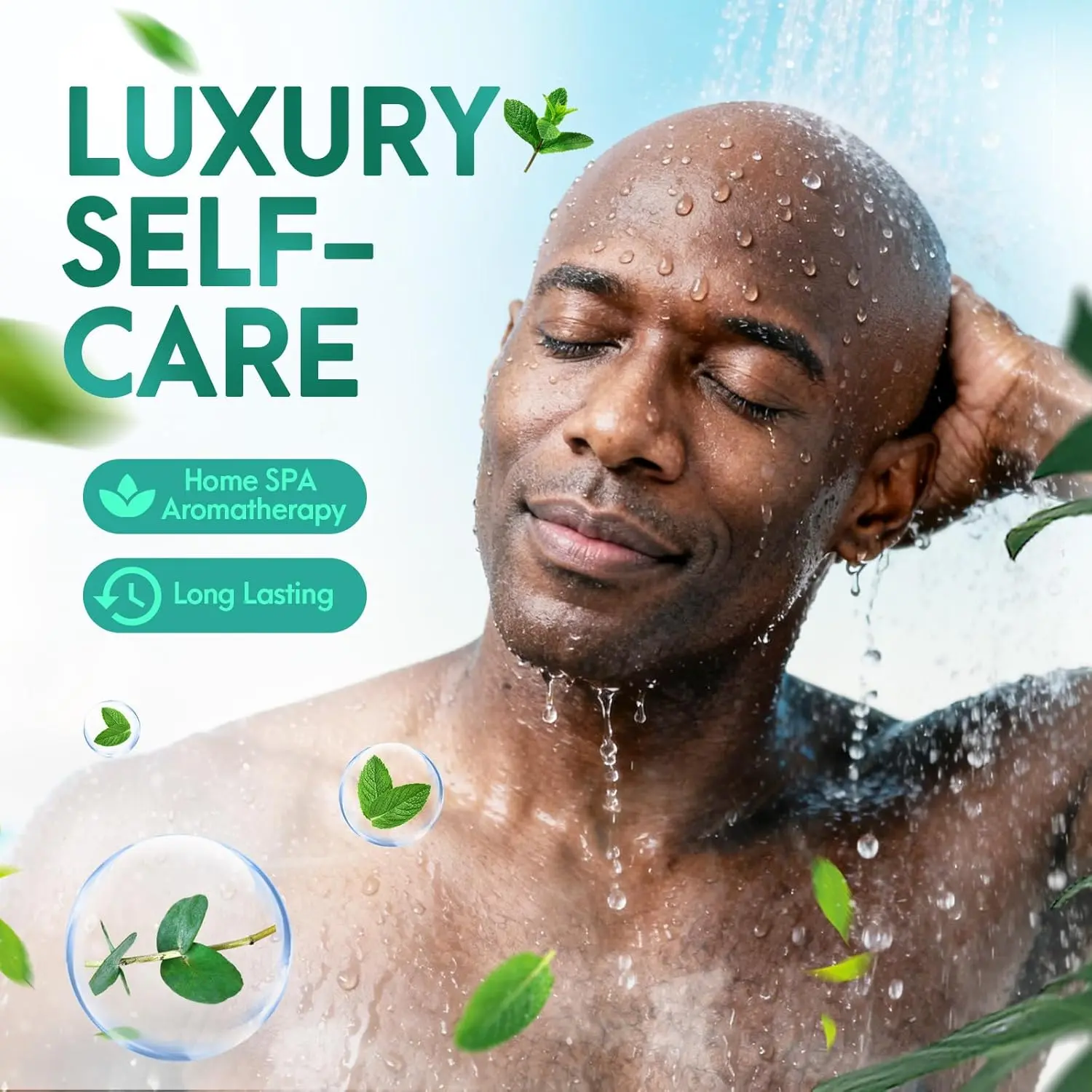 Six eucalyptus and mint shower steamers provide aromatherapy for stress relief and relaxation, perfect for men's self-care gifts.