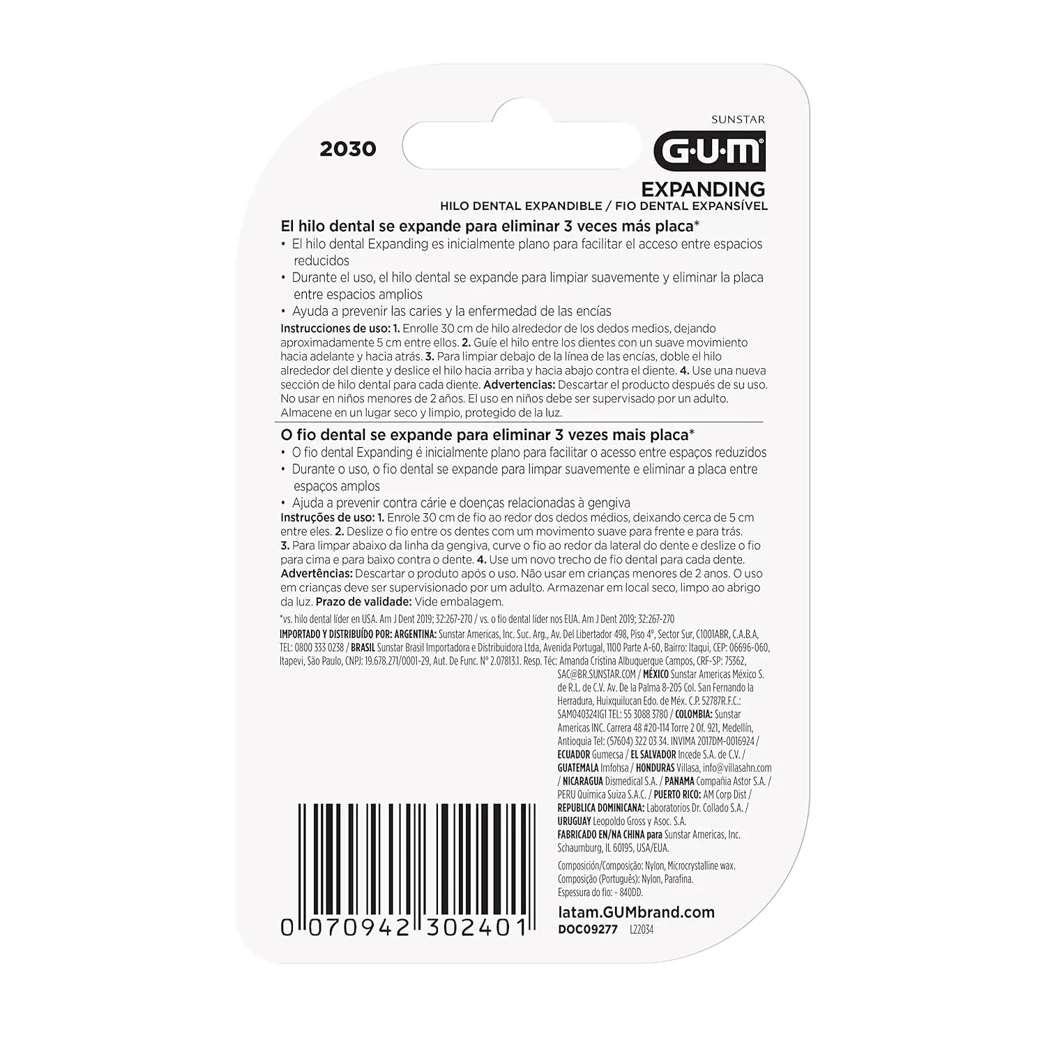 Thin expanding dental floss easily fits between tight teeth and expands to gently clean plaque from sensitive gums and below the gumline.