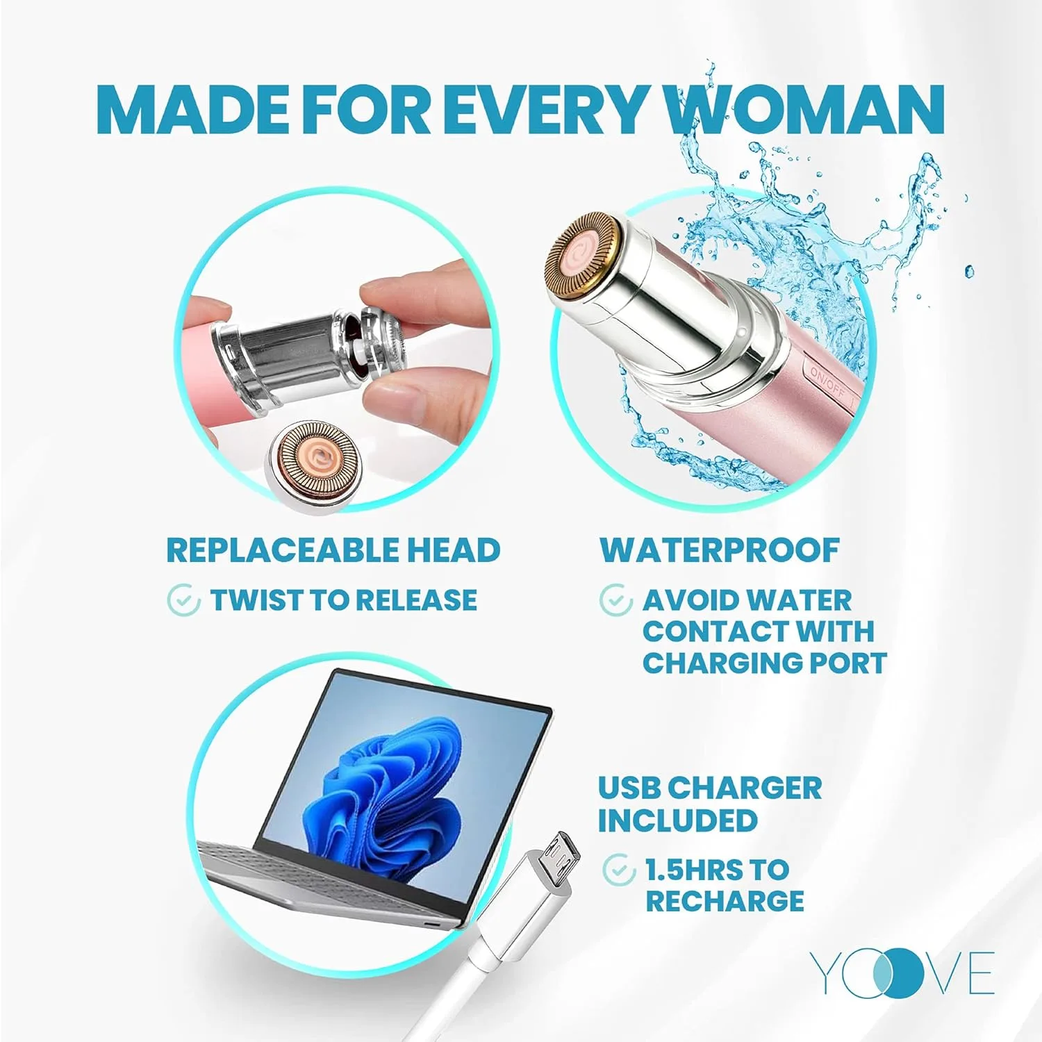 Facial Hair Remover Women | Rechargeable Electric Shaver - Image 6