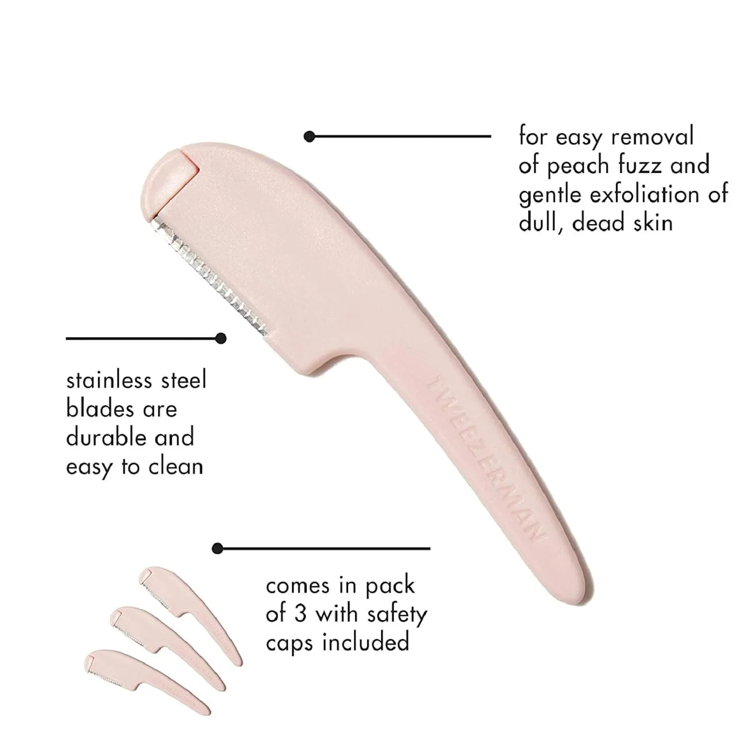 Facial Razors for Hair Removal & Exfoliation - 3 Count - Image 3