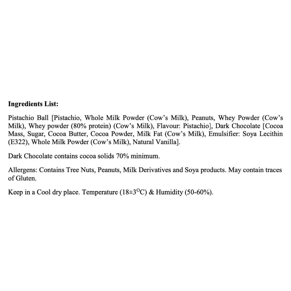 FADE FIT Pistachio Protein Balls - Natural Dark Chocolate - Image 3