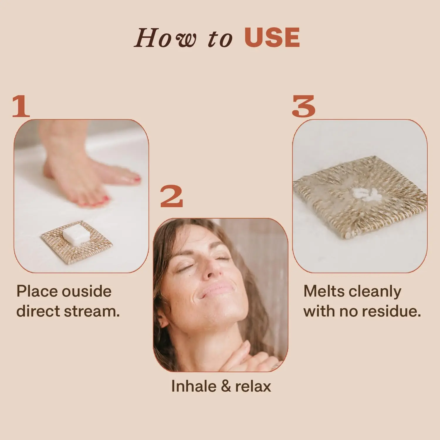 These fall shower steamers release a comforting aromatherapy blend of orange, cinnamon, and fir essential oils for a relaxing home spa experience.