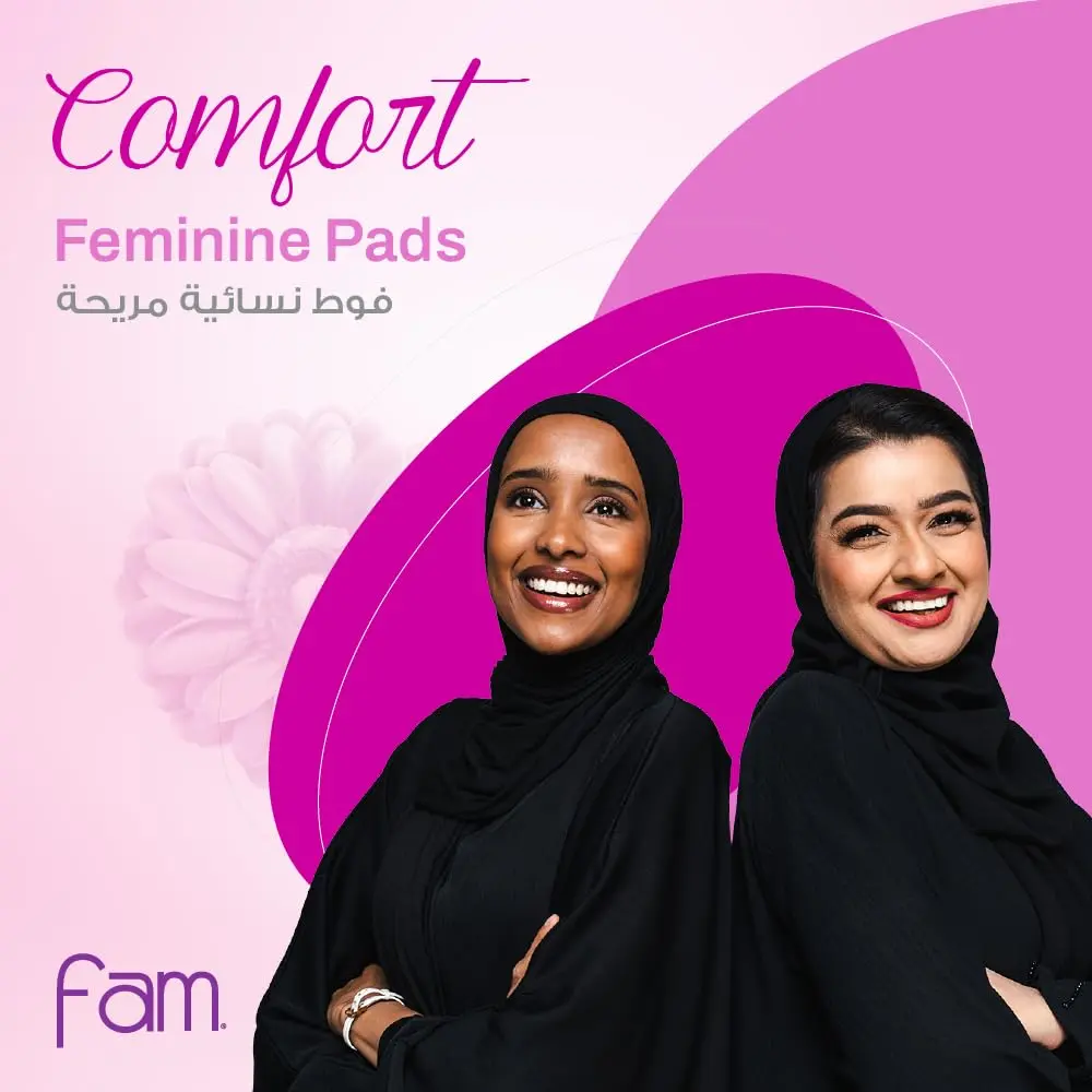Fam One Step maxi thick super sanitary pads with a natural cotton feel, high absorbency, and a soft top sheet to protect against irritation, offering soft, flexible, and leak-proof all-day protection.
