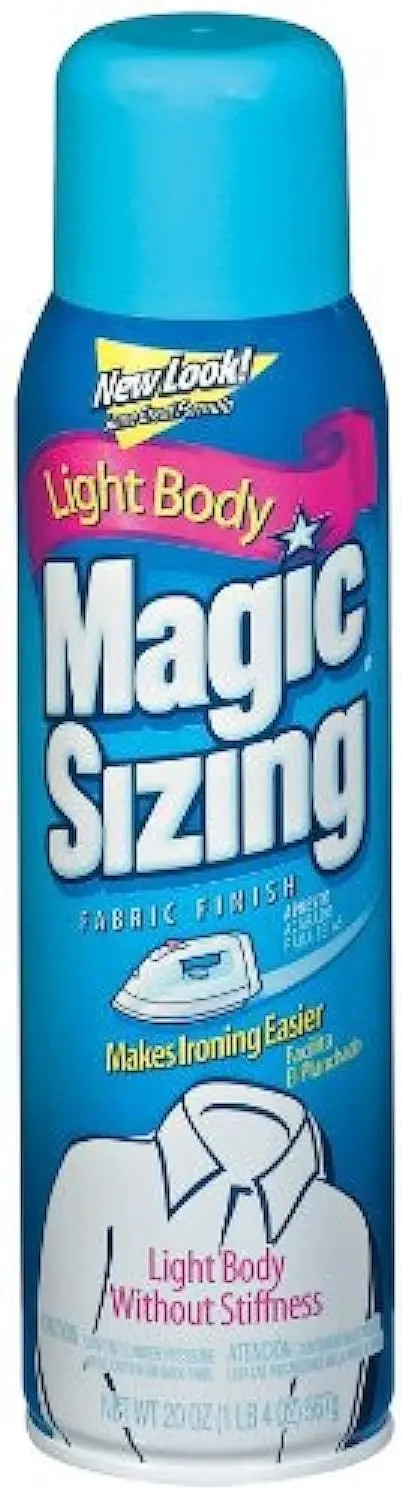 Faultless Magic Sizing spray makes ironing easier by quickly removing wrinkles and adding a light body without stiffness to fabrics.