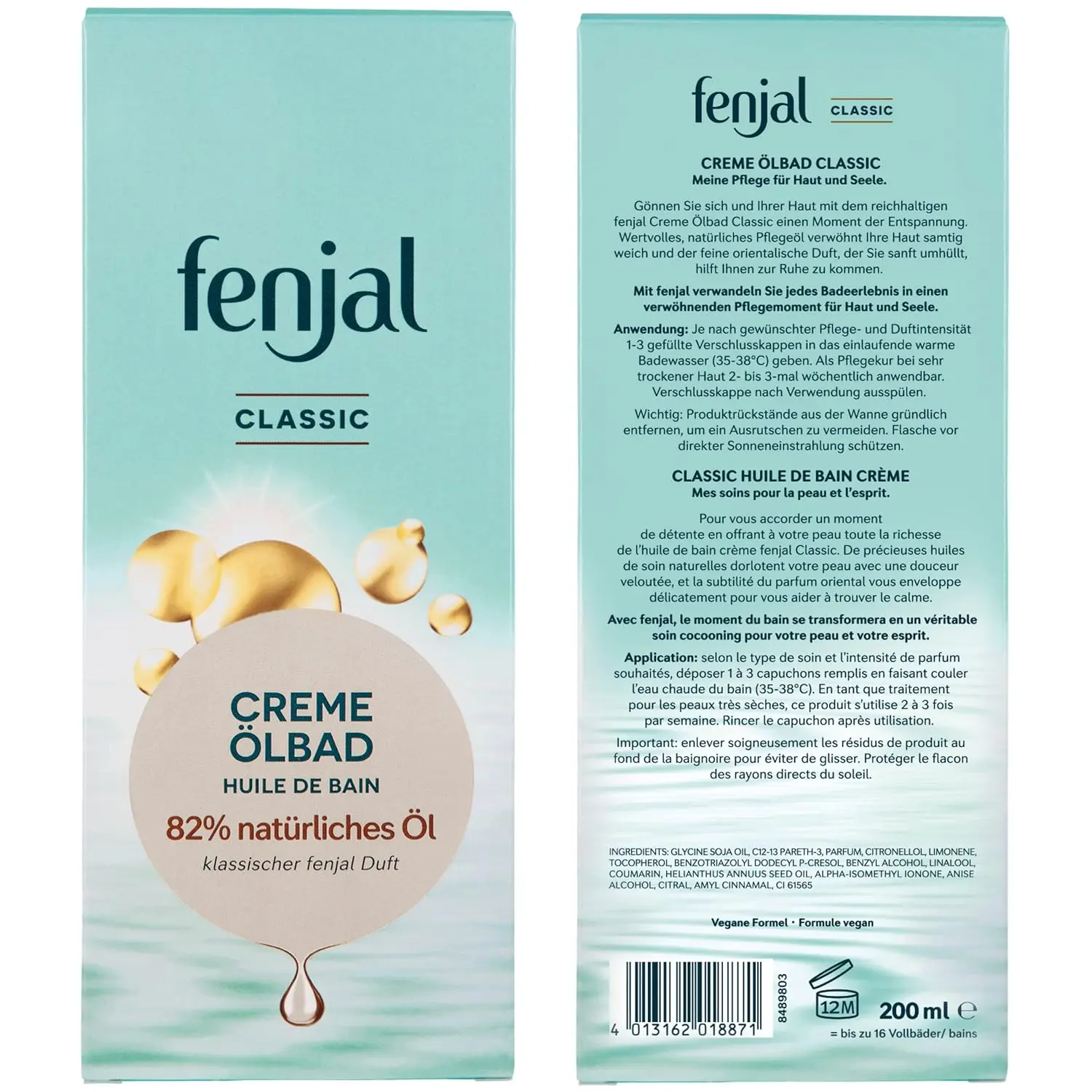 Fenjal Oil Bath - Moisturizing Vegan Bath Oil - Image 2