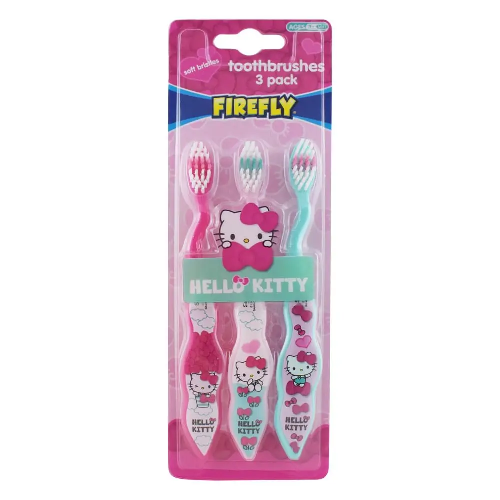 This is a 3-pack of Firefly kids' toothbrushes with soft bristles for gentle cleaning.