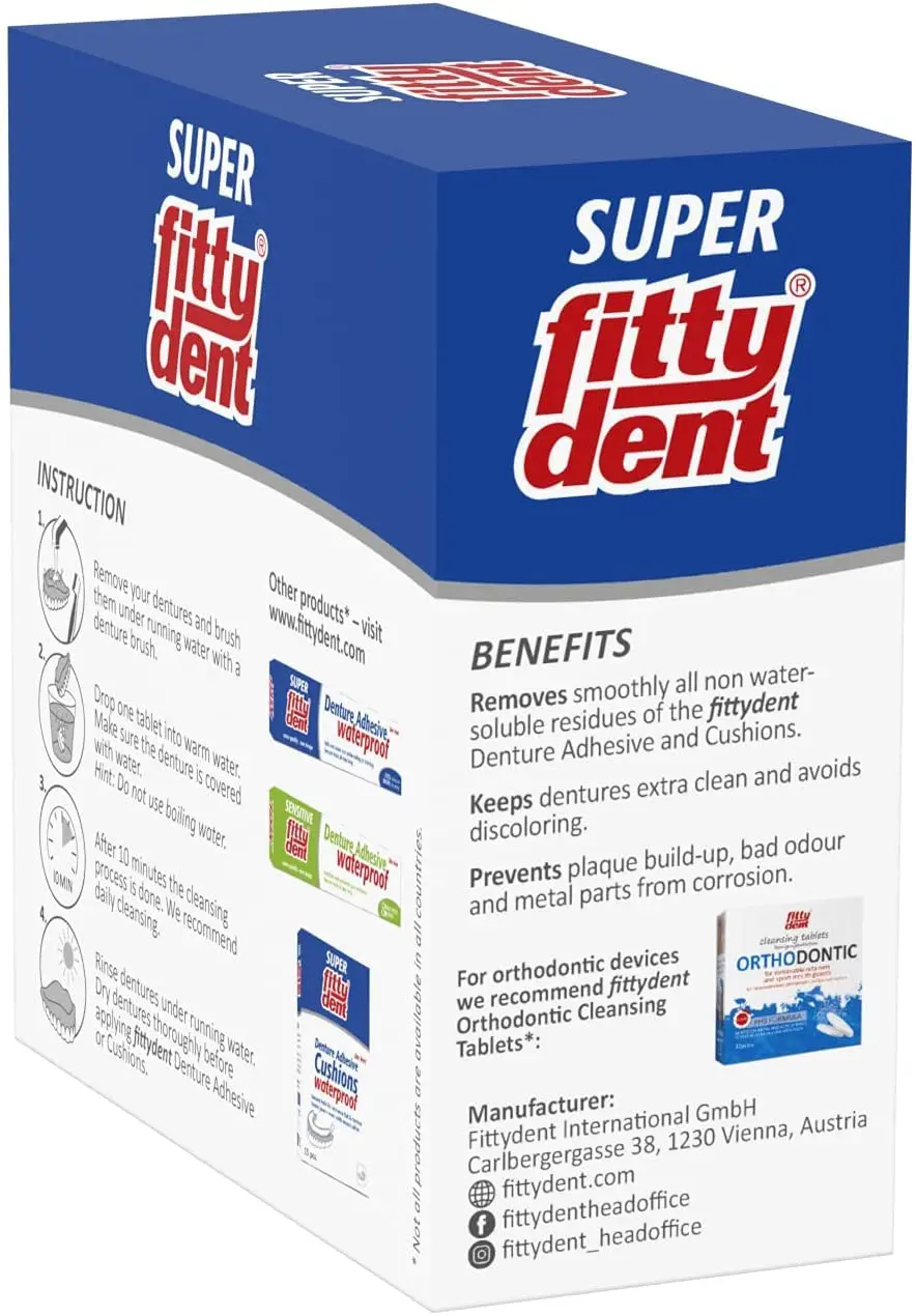 Fittydent Denture Cleaning Tablets - 32 Tablets - Image 3