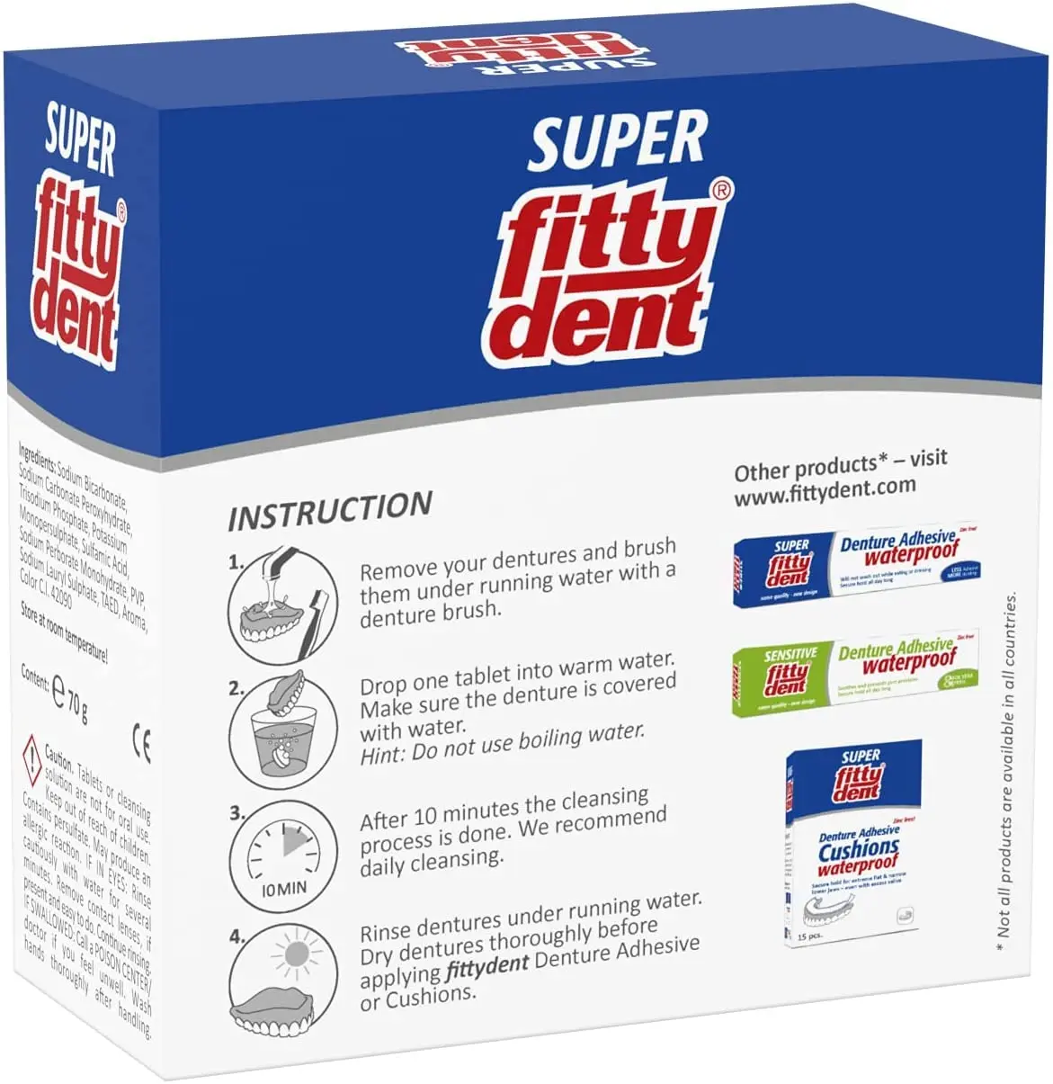 Fittydent Denture Cleaning Tablets - 32 Tablets - Image 4