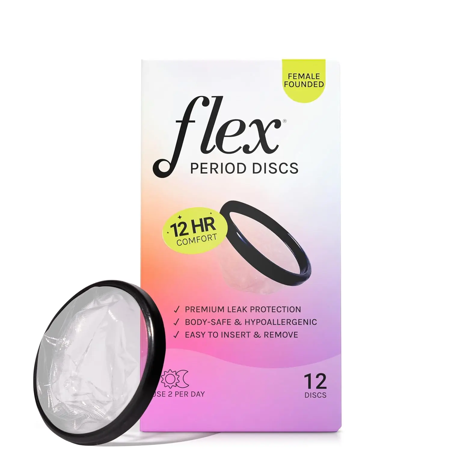 The Flex Company reusable menstrual cup is compact, packed with features, and designed to perfection for comfortable and reliable period protection.