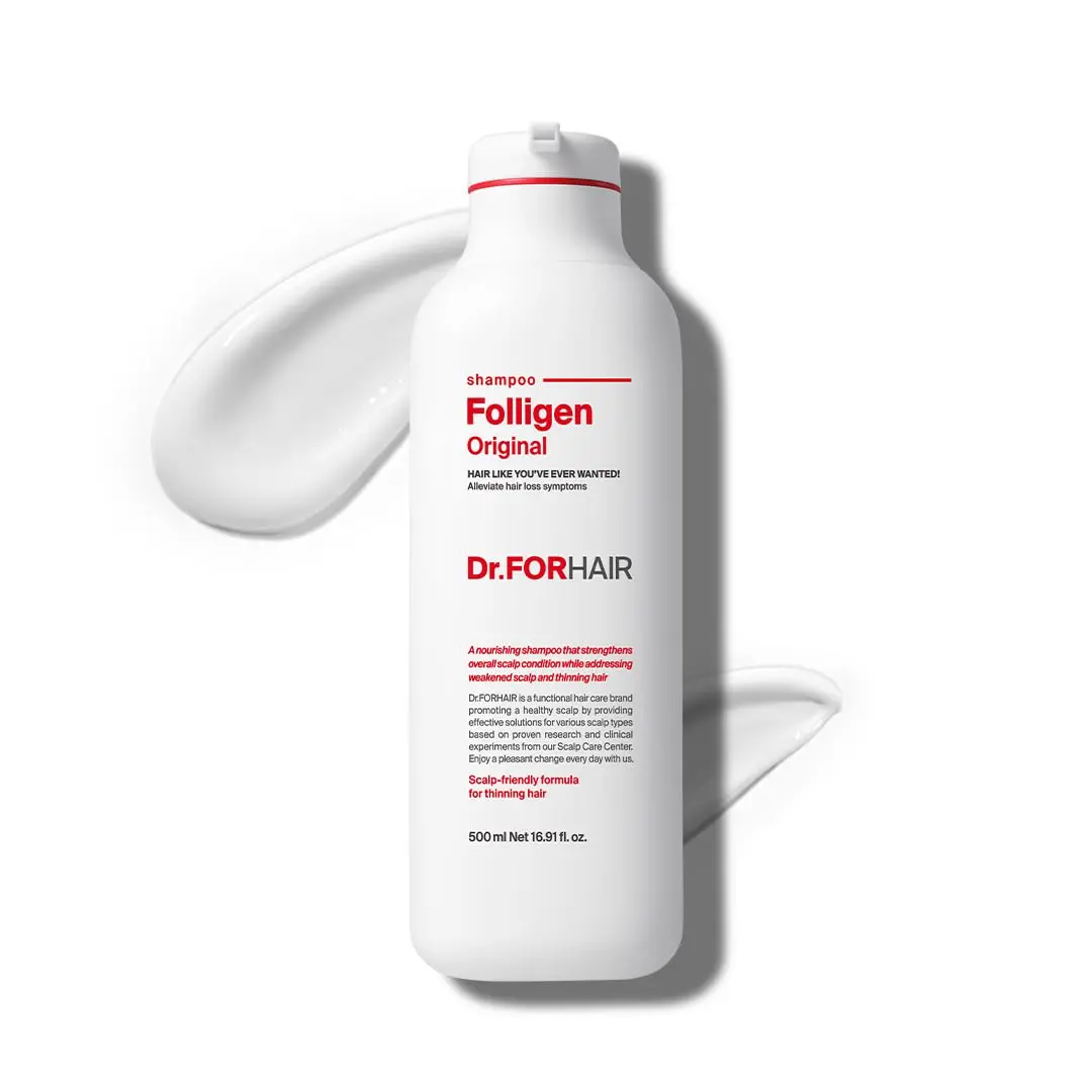 Dr.FORHAIR Folligen Original Biotin Shampoo is designed to help with hair regrowth, hair loss, and thinning hair while increasing volume and strength.