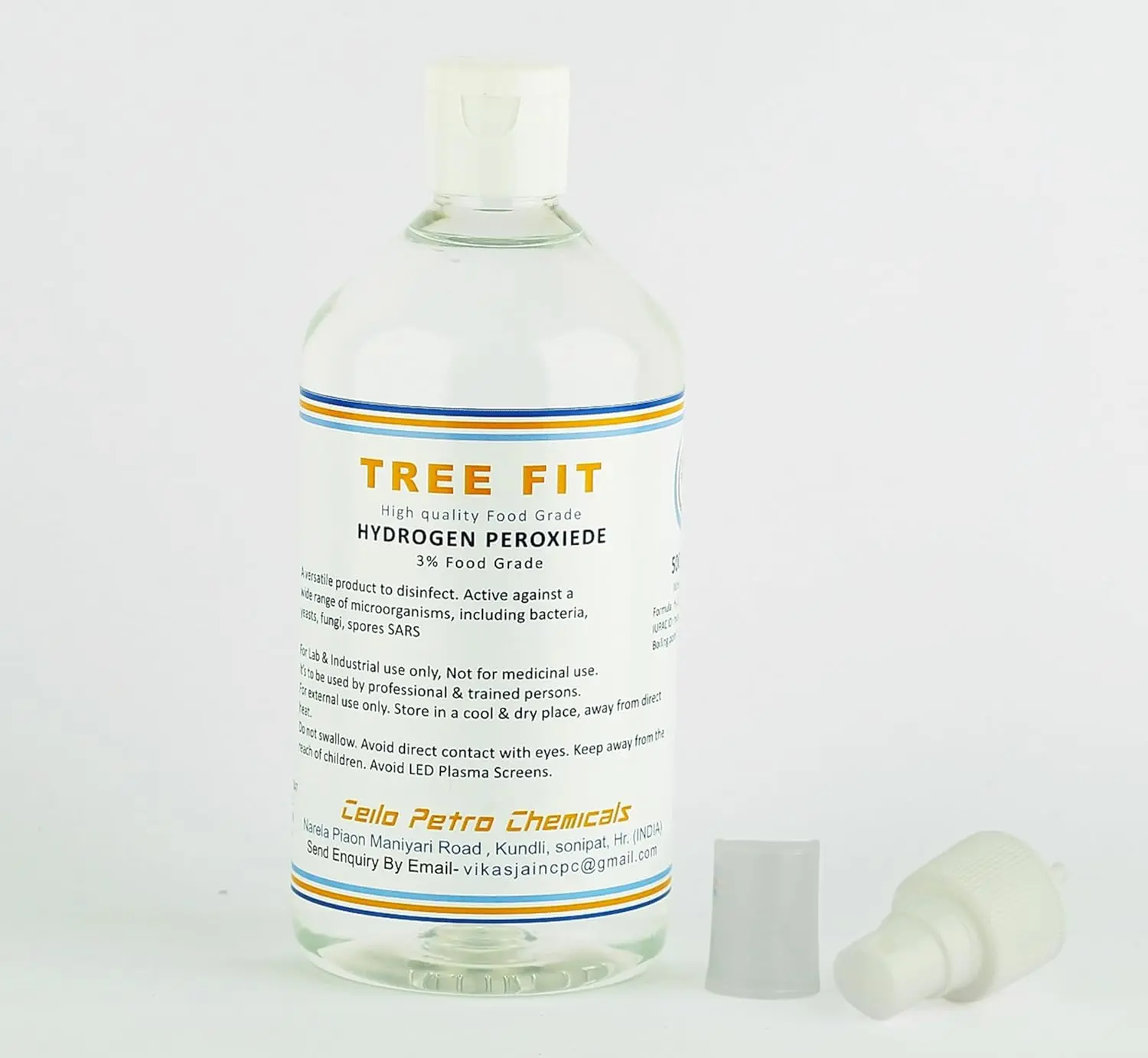 Two bottles of 3% food grade hydrogen peroxide disinfectant, safe for plants, surfaces, and food, killing germs and eliminating odors.