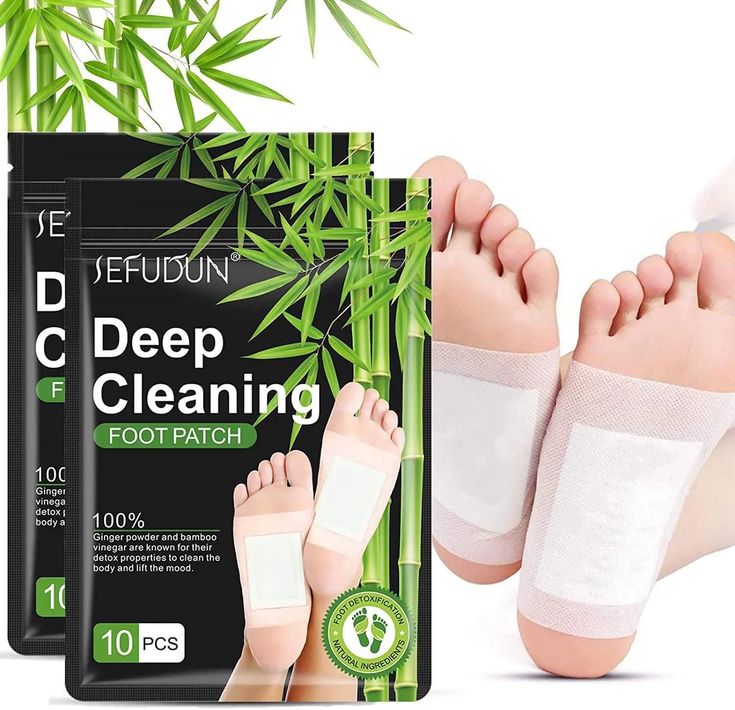 These foot pads made with ginger and bamboo vinegar powder promote relaxation, better sleep, and deep cleansing for natural foot care.