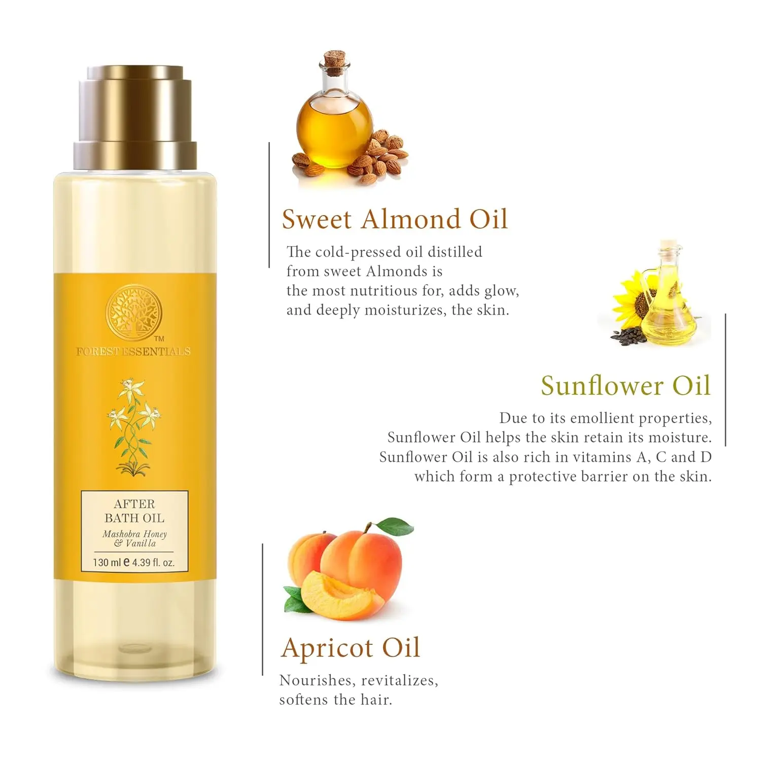 Forest Essentials Bath Oil - Honey & Vanilla - Image 4