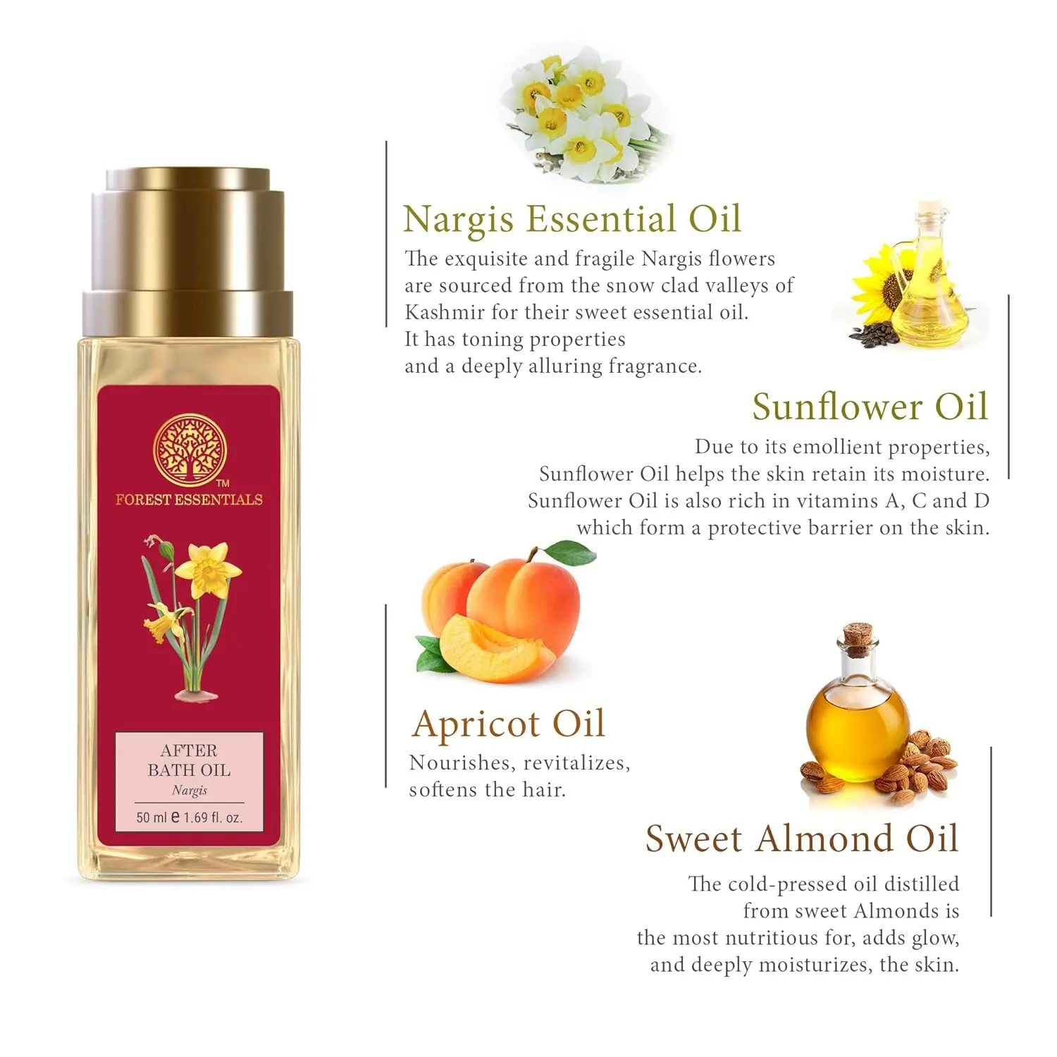 Forest Essentials Nargis After Bath Oil - Ayurvedic - Image 4