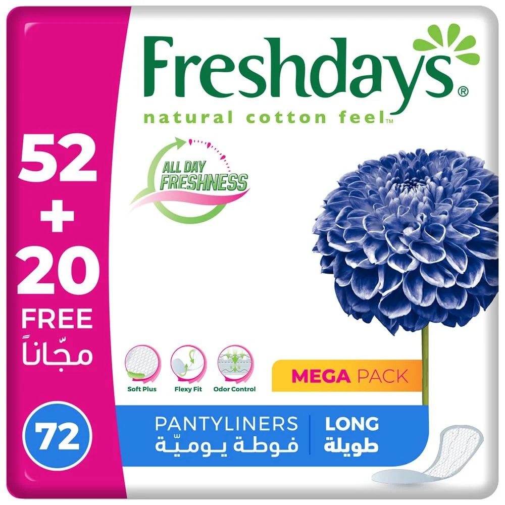 Freshdays Liners Long - Breathable & Soft - 72 Count
