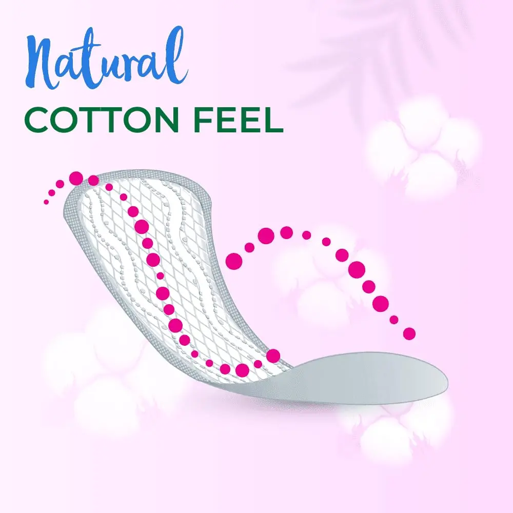 Absorbent Freshdays daily liners keep you feeling fresh and confident with a natural cotton feel and breathable design.