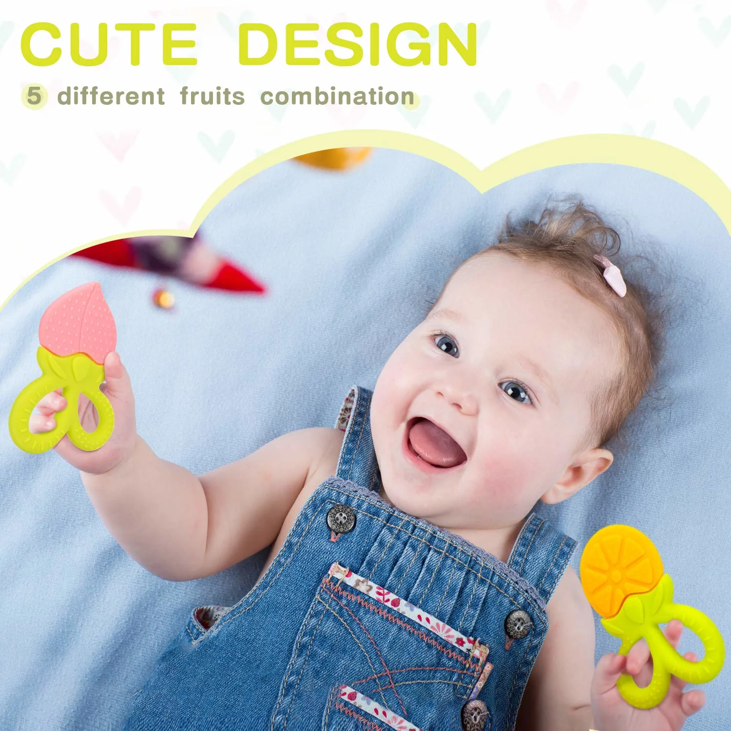 Fruit Baby Teether BPA Free Silicone Teething Toy - Image 5