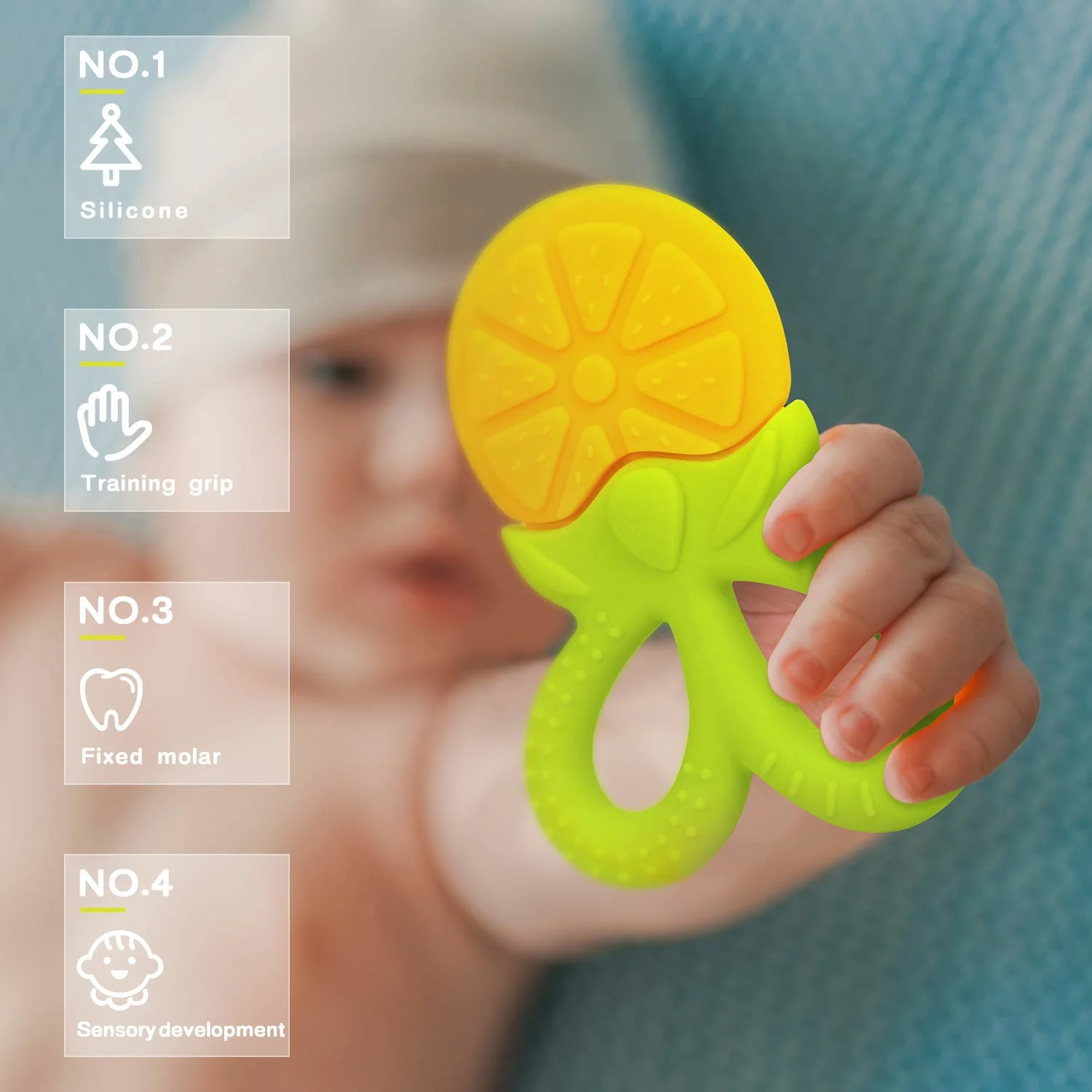 Fruit Baby Teether BPA Free Silicone Teething Toy - Image 6