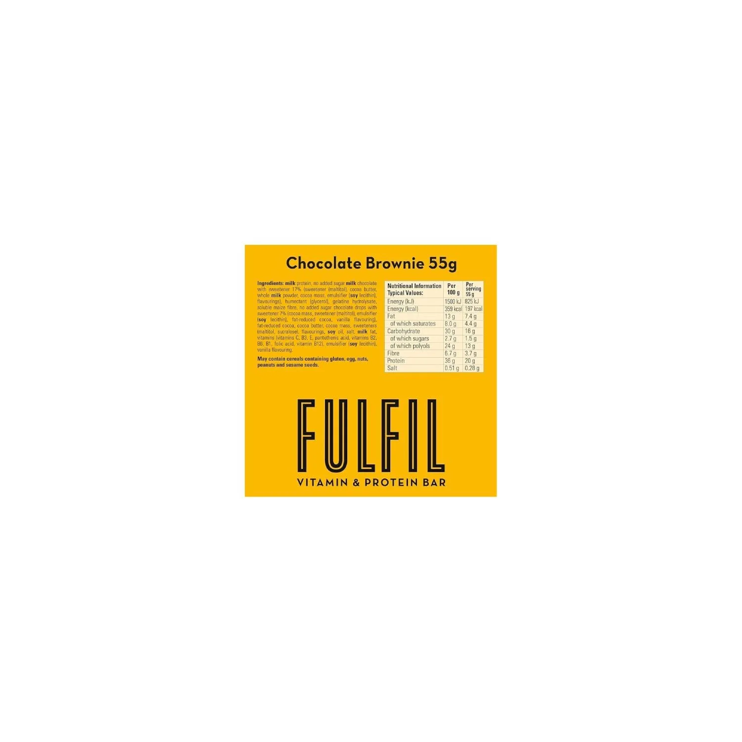 FULFIL Protein Bar Chocolate Brownie - Low Sugar, High Protein - Image 7