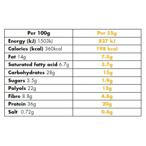 A box of FULFIL protein bars in white chocolate and cookie dough flavour, offering 20g of protein, 9 multivitamins and low sugar.