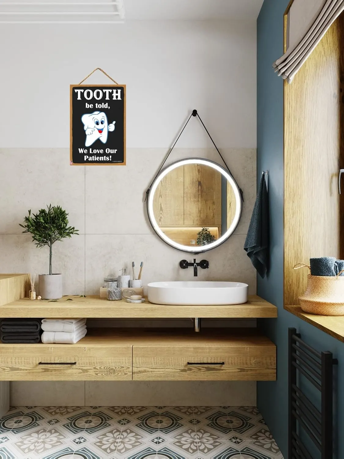 Funny Tooth Decor - Dentist Office Sign 11x6 - Image 5