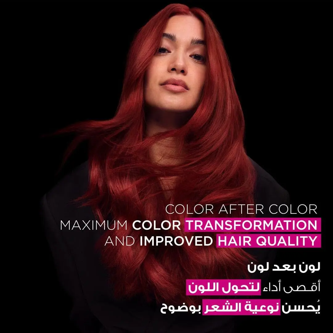 Garnier Olia 6.6 intense red permanent hair color provides up to 100% grey coverage and 2x more shine with a pleasant, ammonia-free, 60% oil-powered formula for intense, long-lasting color.