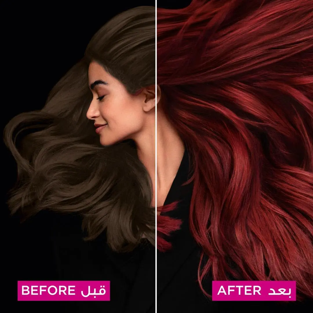 Garnier Olia 6.6 intense red permanent hair color provides up to 100% grey coverage and 2x more shine with a pleasant, ammonia-free, 60% oil-powered formula for intense, long-lasting color.
