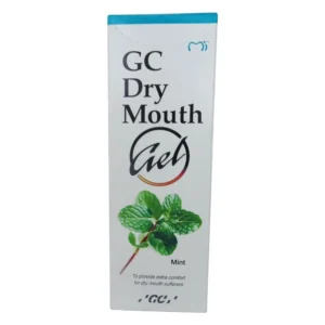 GC Dry Mouth Gel in mint flavor provides a protective coating for teeth and oral tissues, offering relief from dry mouth symptoms for denture wearers, children, and others, without staining dentures.