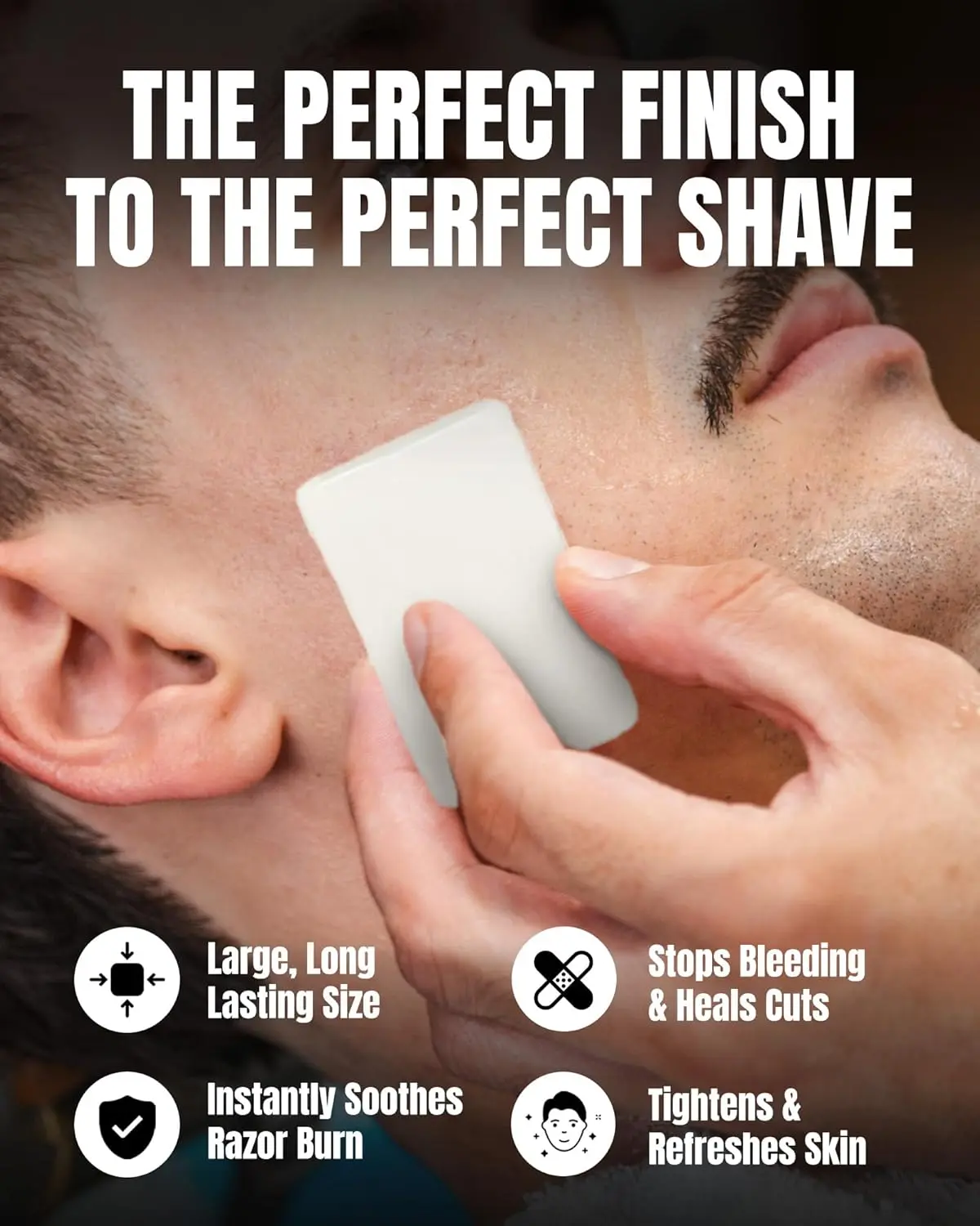 Gentleman Jon alum block in a plastic case soothes skin after shaving, preventing razor burn and closing pores for a fresh feeling.