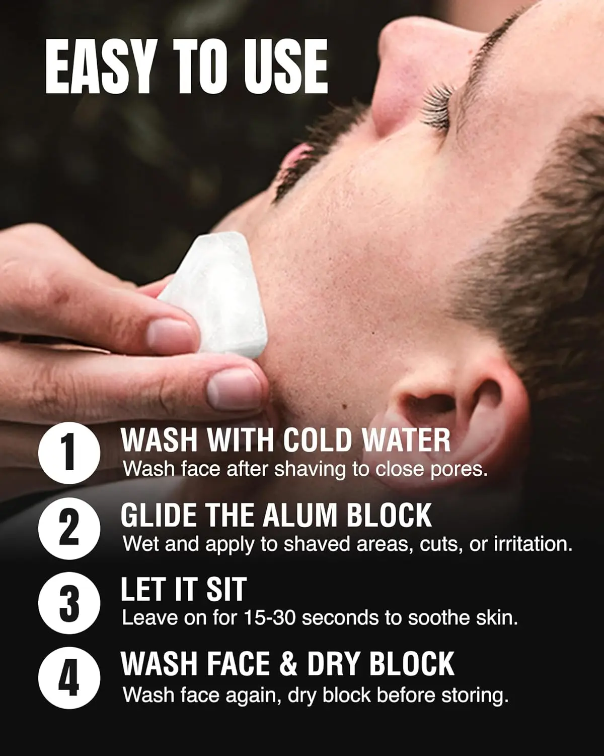 Gentleman Jon alum block in a plastic case soothes skin after shaving, preventing razor burn and closing pores for a fresh feeling.