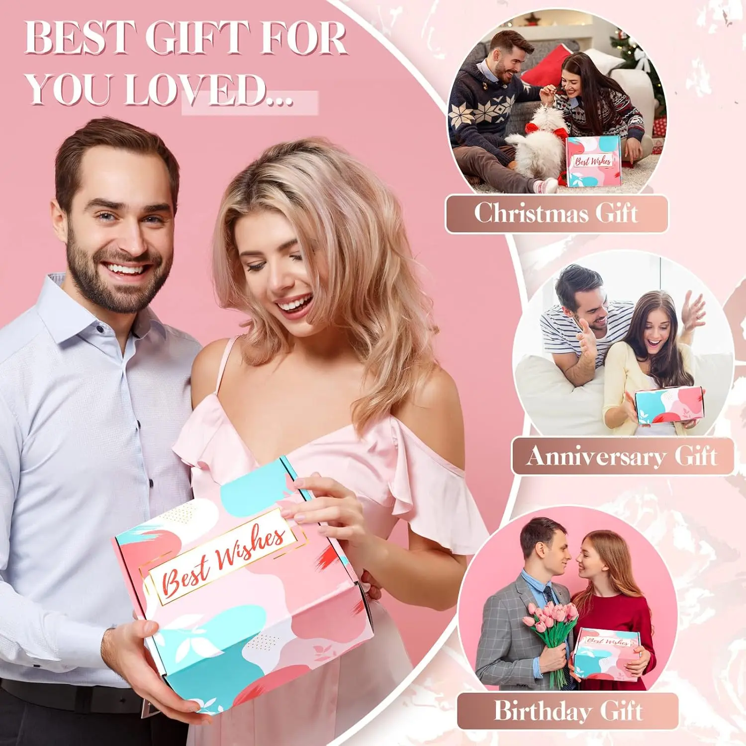 This relaxing spa gift basket for women includes a rose scented candle, bath bombs, insulated wine glass, and other pampering items, making it a perfect birthday or Mother's Day present.