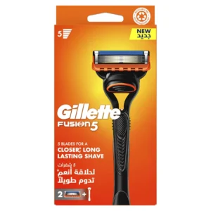 The Gillette Fusion5 razor with five anti-friction blades provides a close, comfortable shave, and includes a precision edging blade for styling facial hair.