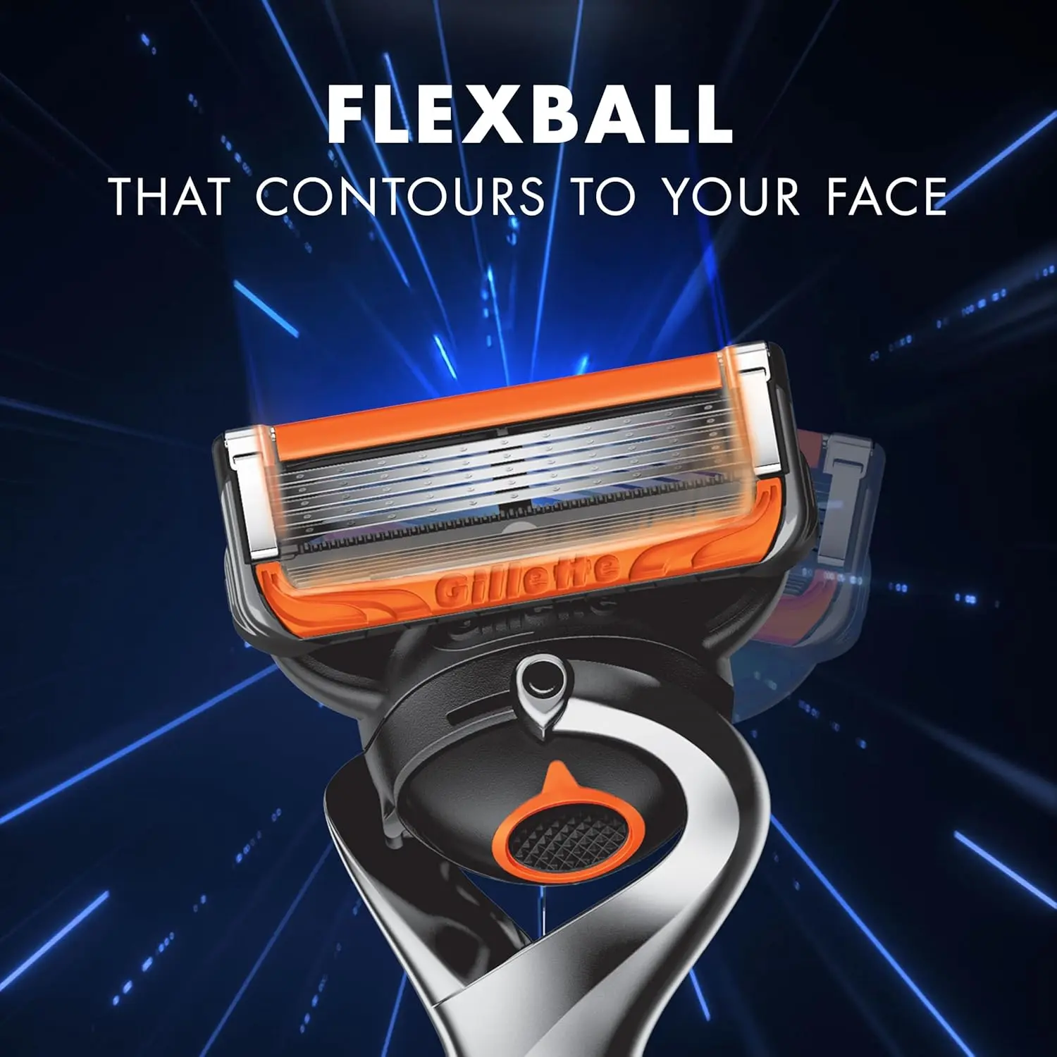 Gillette ProGlide5 Power Razor with Flexball technology, back edging blade, lubrication, and micropulsations for a smooth, comfortable shave lasting up to a month per blade.