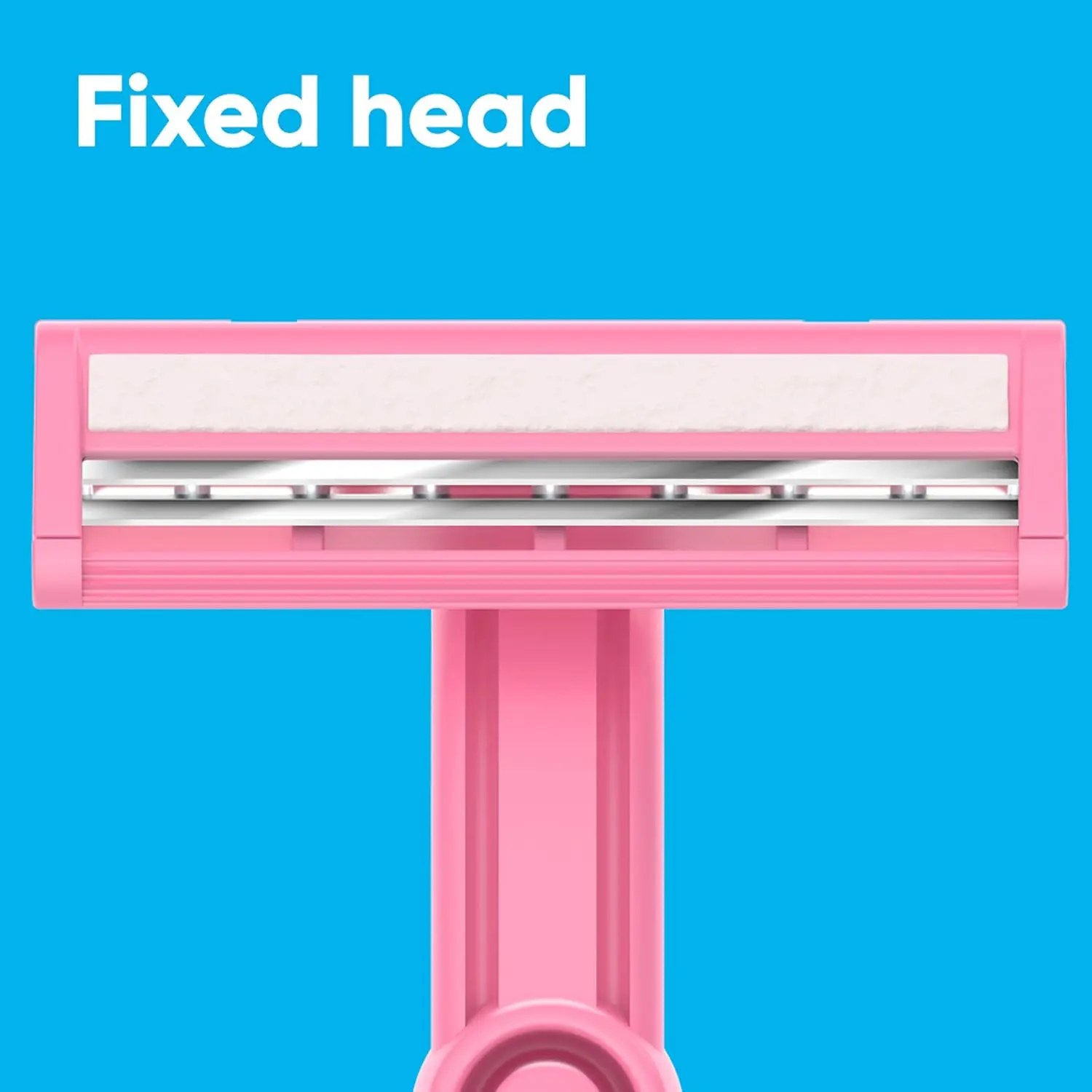 This image shows a pack of 18 Gillette Venus Daisy disposable razors featuring 2 thin blades for comfort, a lubricating strip for a smooth shave, a fixed head, and a comfortable grip handle designed for secure hair removal.