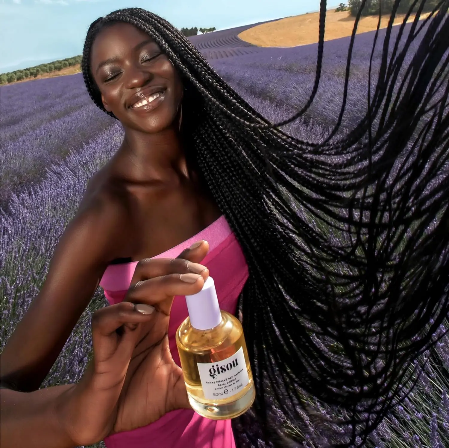 A bottle of Gisou Honey Infused Hair Perfume promises to hydrate dry hair and add a delicate wildflower honey scent with healthy shine.