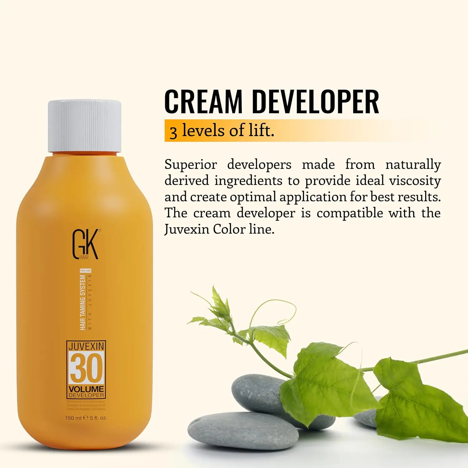 GK Hair 30 Volume Developer ensures long-lasting, vibrant hair color and effective bleaching with professional results, thanks to its moisture-balancing formula and non-drip consistency.