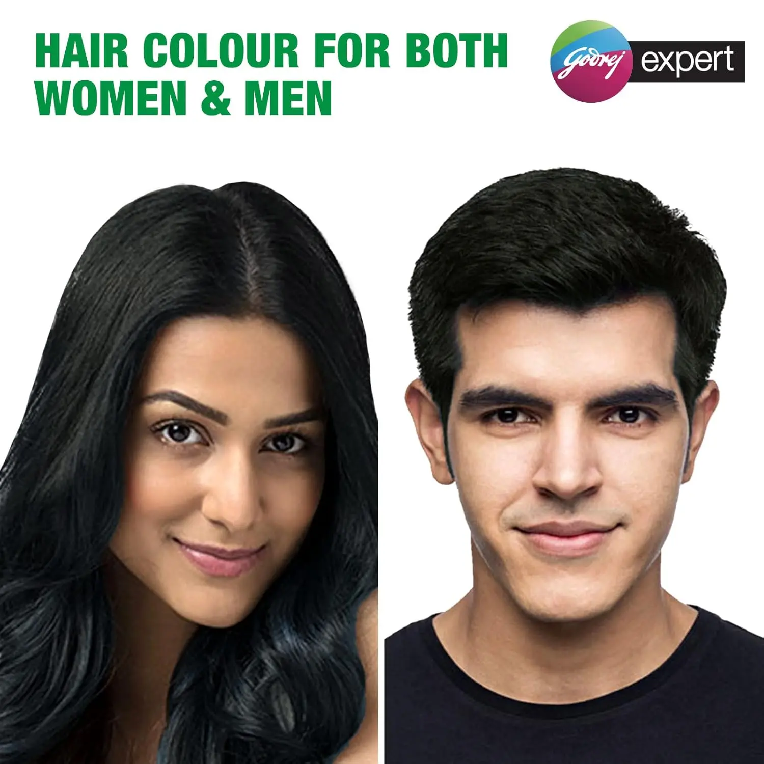 Godrej Expert Rich Crème Natural Black hair color provides 100% grey coverage with long lasting shine, enriched with Aloe Vera and Milk Protein for soft, ammonia-free hair.