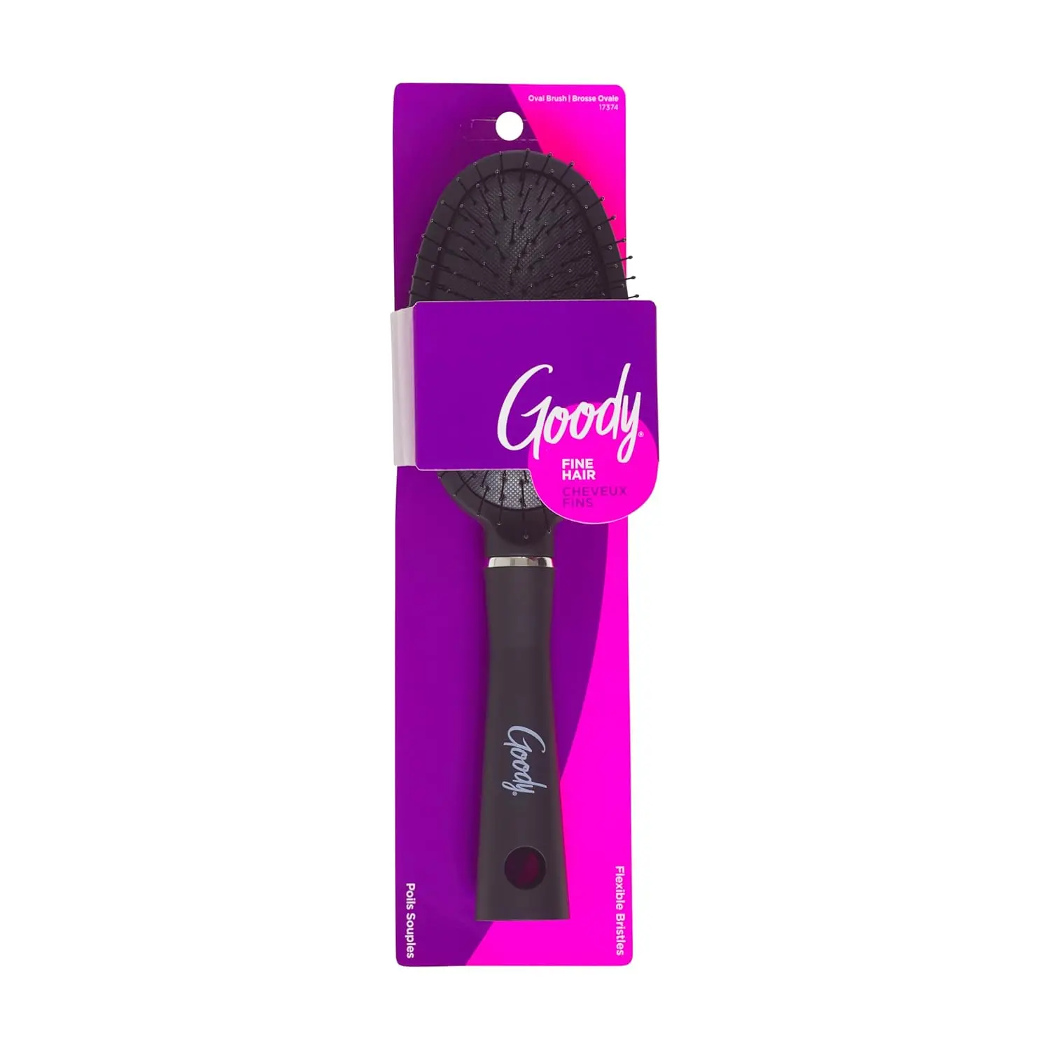 The Goody Detangle It Custom Style Paddle Hairbrush features mixed bristles to easily detangle even thick hair, with a soft-touch ergonomic handle for comfortable use.