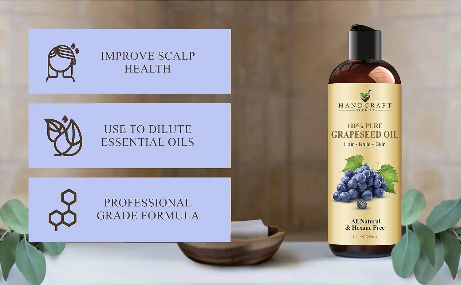 Grapeseed Oil 100% Pure - Skin, Hair & Massage - Image 4