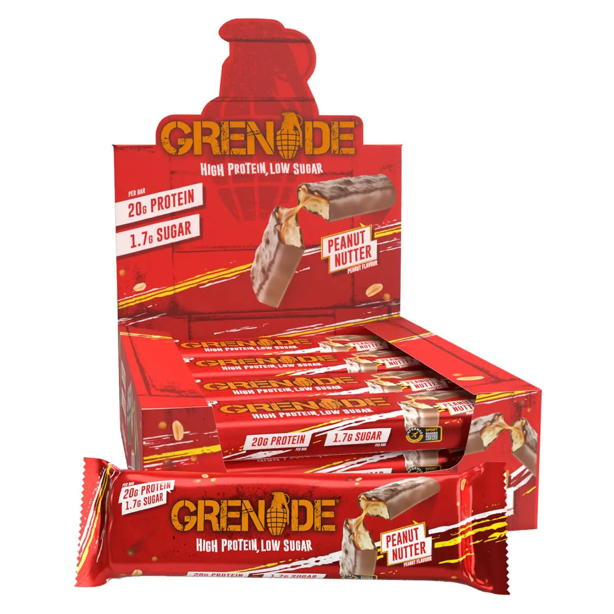 Grenade Protein Bar - Peanut Nutter, Low Sugar