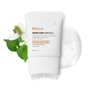 GROWTURN hair growth serum with built-in brush applicator for easy, targeted treatment of thinning hair and dry scalp.